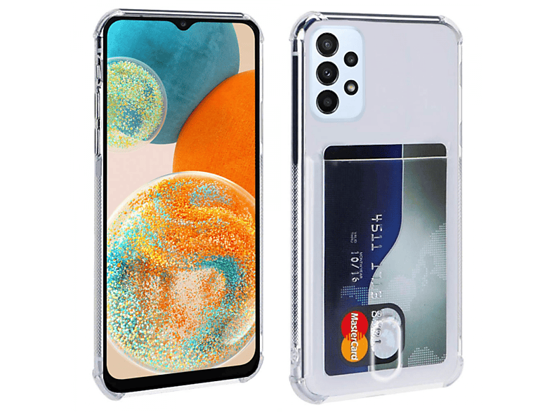 CASEONLINE Kartenhülle 2in1, Backcover, Samsung, 5G, Transparent A23 Galaxy