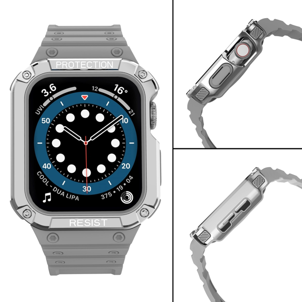 INF Uhrenarmband schwarz Gen mm, Schwarz Gen mm, Watch PC/TPU Watch Ersatzarmband, 42/44/45 42/44/45 Apple 1-7 Apple, 1–7