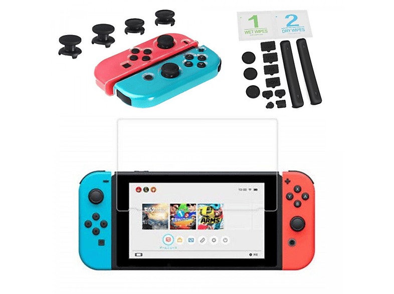 INF Nintendo Switch Zubehör-Kit und Staub- Mehrfarbig, 43379347 mit Displayschutz