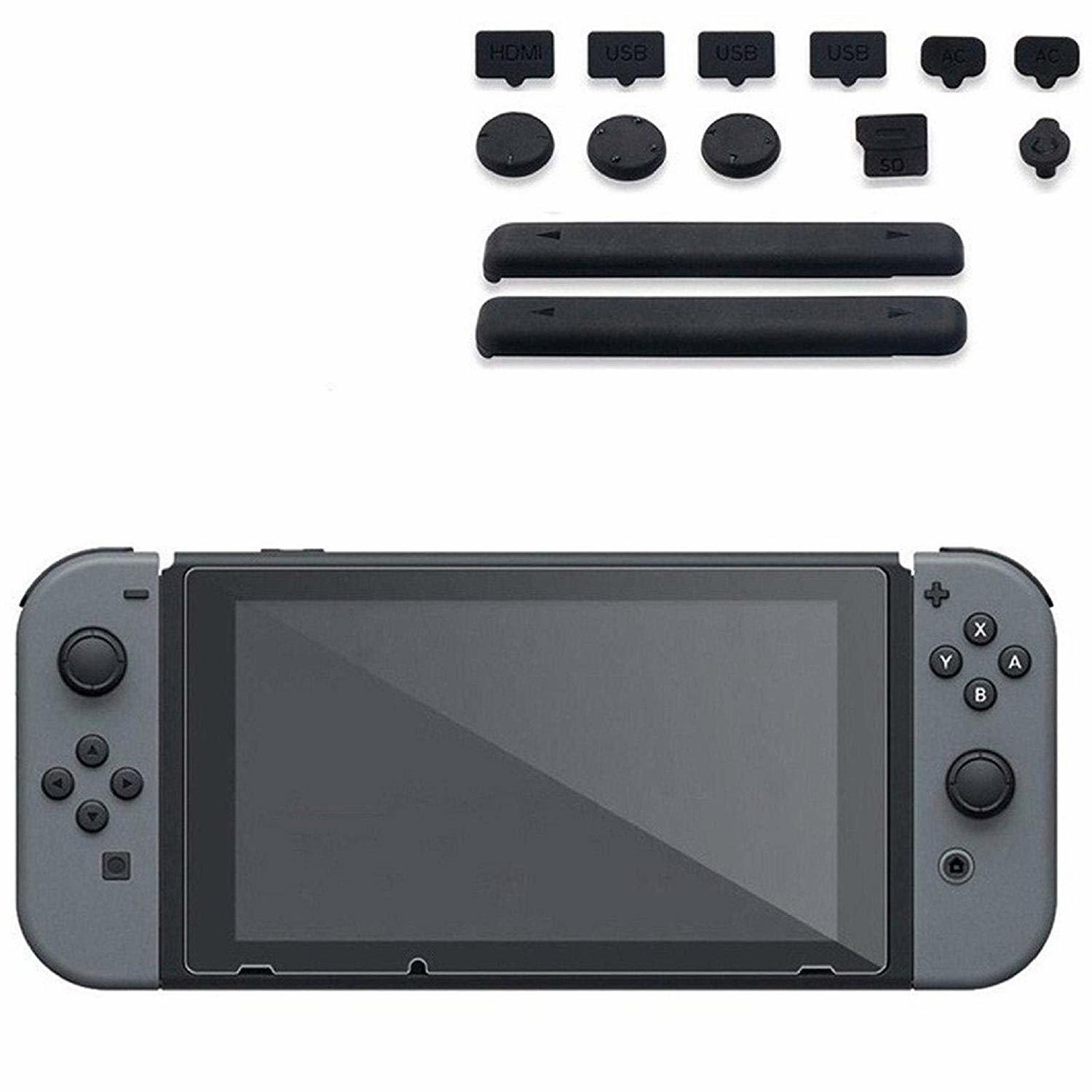 Nintendo Mehrfarbig, mit INF Zubehör-Kit Staub- und Switch 43379347 Displayschutz