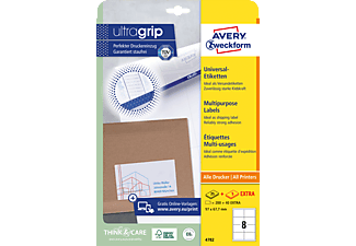 Étiquettes Autocollantes AVERY/Zweckform - Format 97x67,7mm - Blanc, Paquet De 240 + 40 Offertes - Adhésif Renforcé