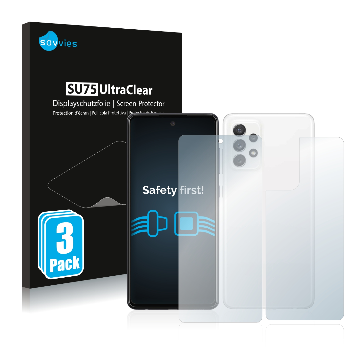 SAVVIES 6x klare Schutzfolie(für Samsung A72) Galaxy