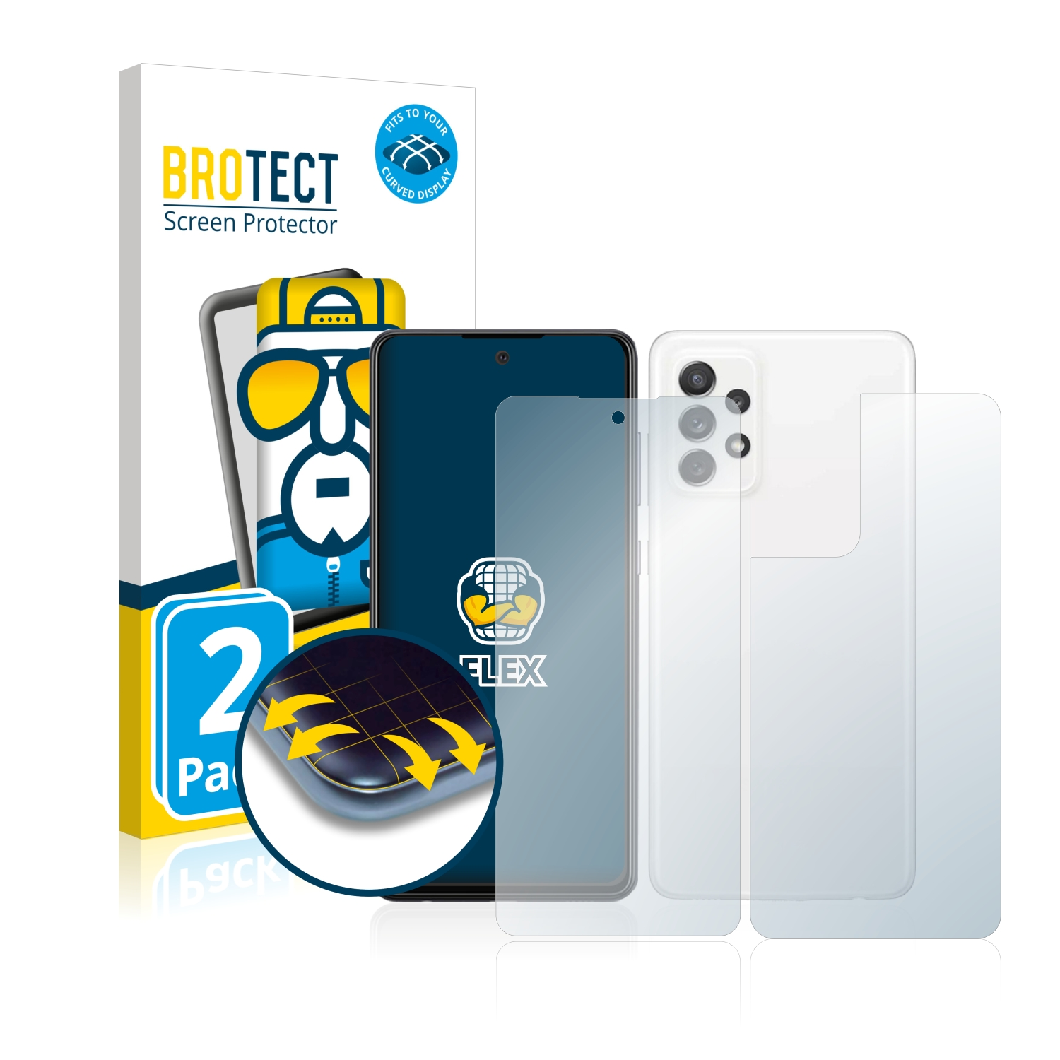 2x Full-Cover Galaxy 3D Curved Flex Samsung A72) BROTECT Schutzfolie(für