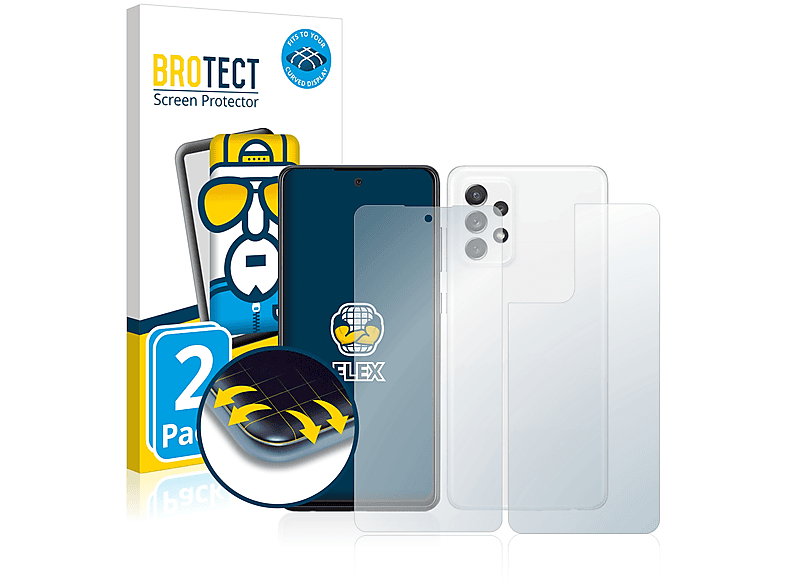 BROTECT 2x Flex Full-Cover 3D Curved A72) Galaxy Schutzfolie(für Samsung