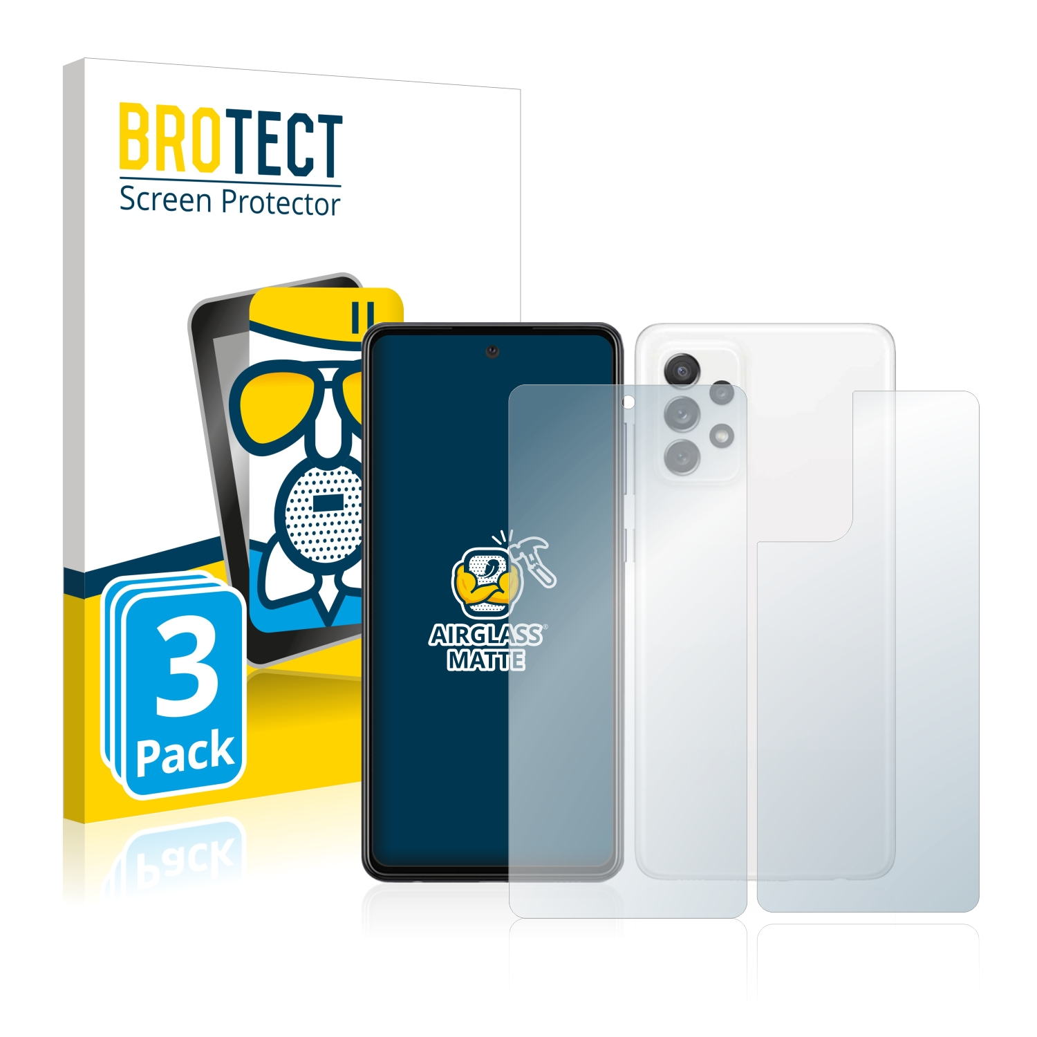 BROTECT 3x Airglass matte Galaxy Samsung Schutzfolie(für A72)