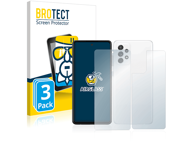 BROTECT 3x Samsung A72) Schutzfolie(für Airglass Galaxy klare