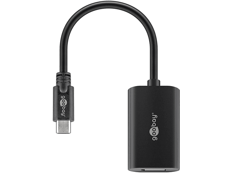 GOOBAY 38530 USB-C DisplayPort Adapterkabel, auf Schwarz