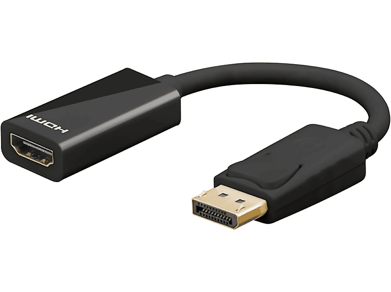 GOOBAY 67881 4K 60Hz DisplayPort auf HDMI-Adapterkabel, Schwarz