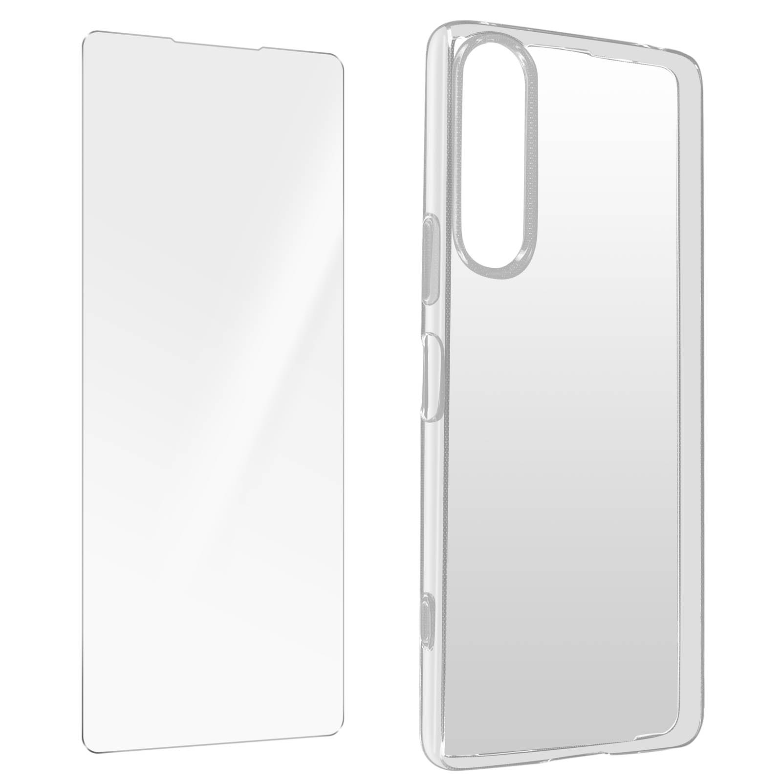 und Folie Schutz, Xperia Series, 5 Hülle 360 AVIZAR Backcover, IV, Sony, Transparent