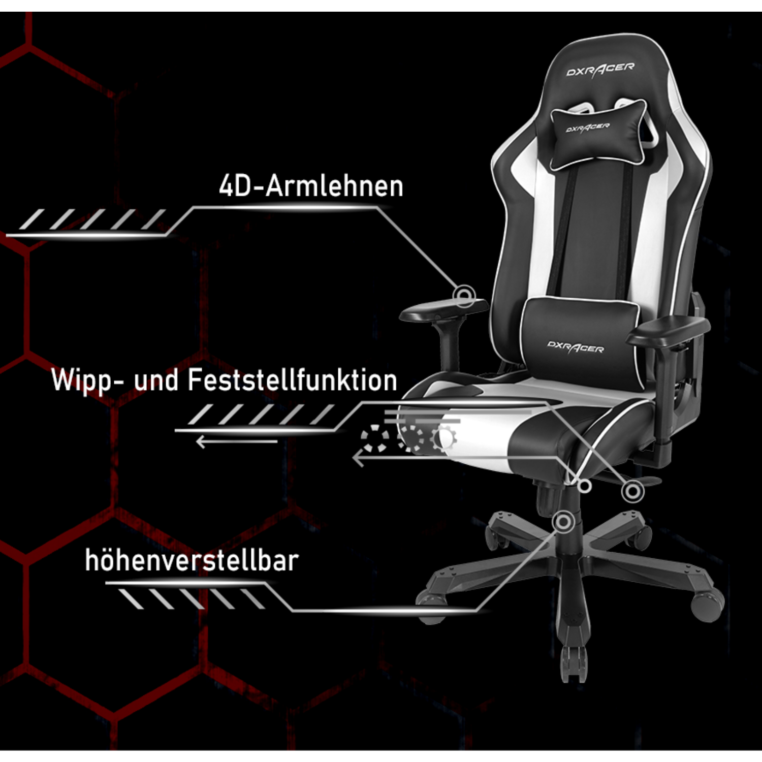 K-Series Schwarz Chair, Gaming DXRACER