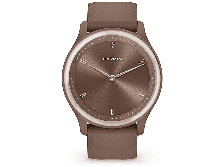 GARMIN VIVOMOVE SPORT BLACK Silber WALNUT, Hybrid-Smartwatch