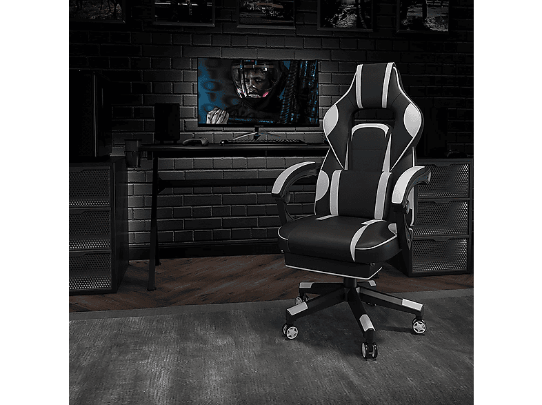 Silla gaming - FLASH FURNITURE CH-00288-WH-GG