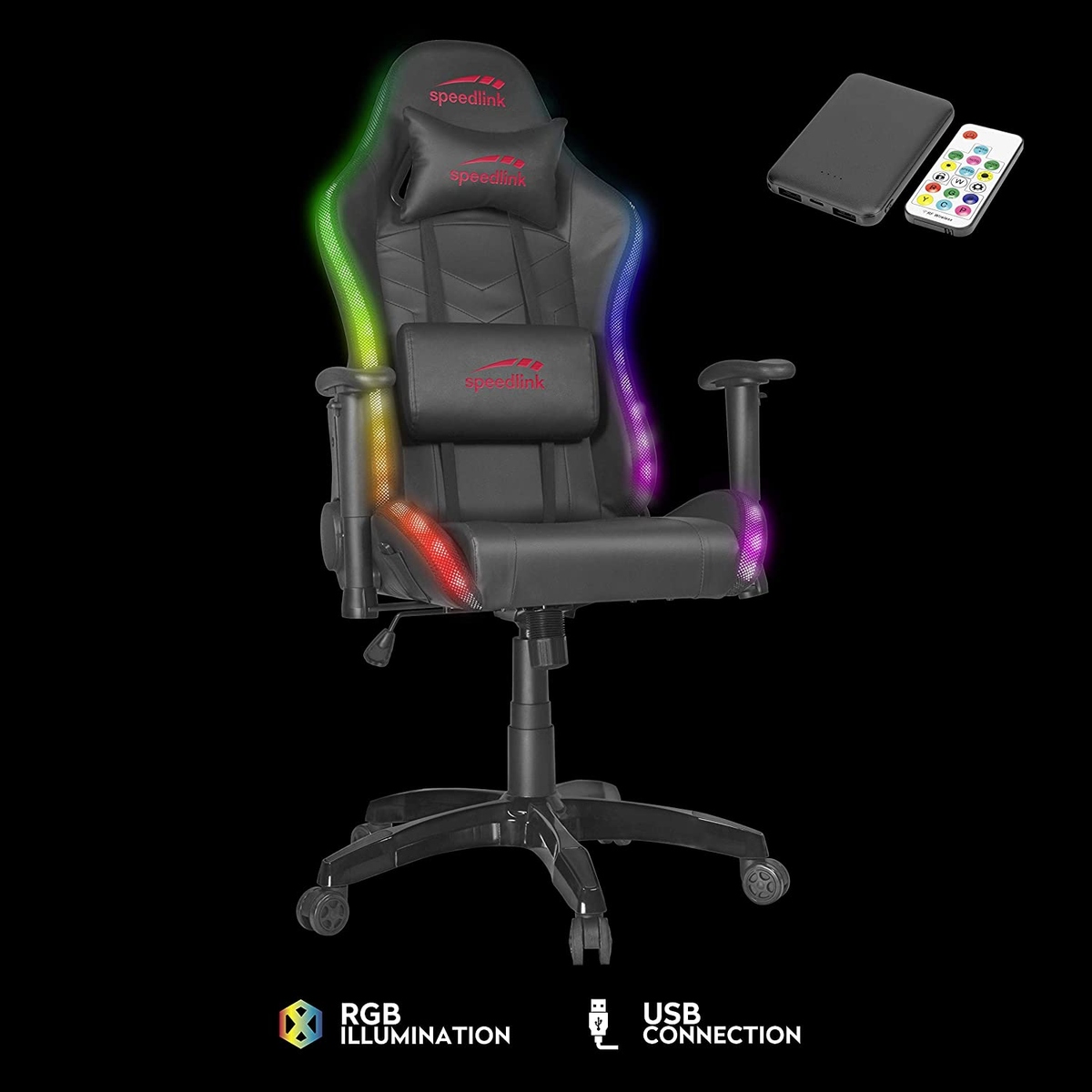 SPEEDLINK RGB ZAPHYRE Gaming Schwarz Stuhl, Gaming Chair,