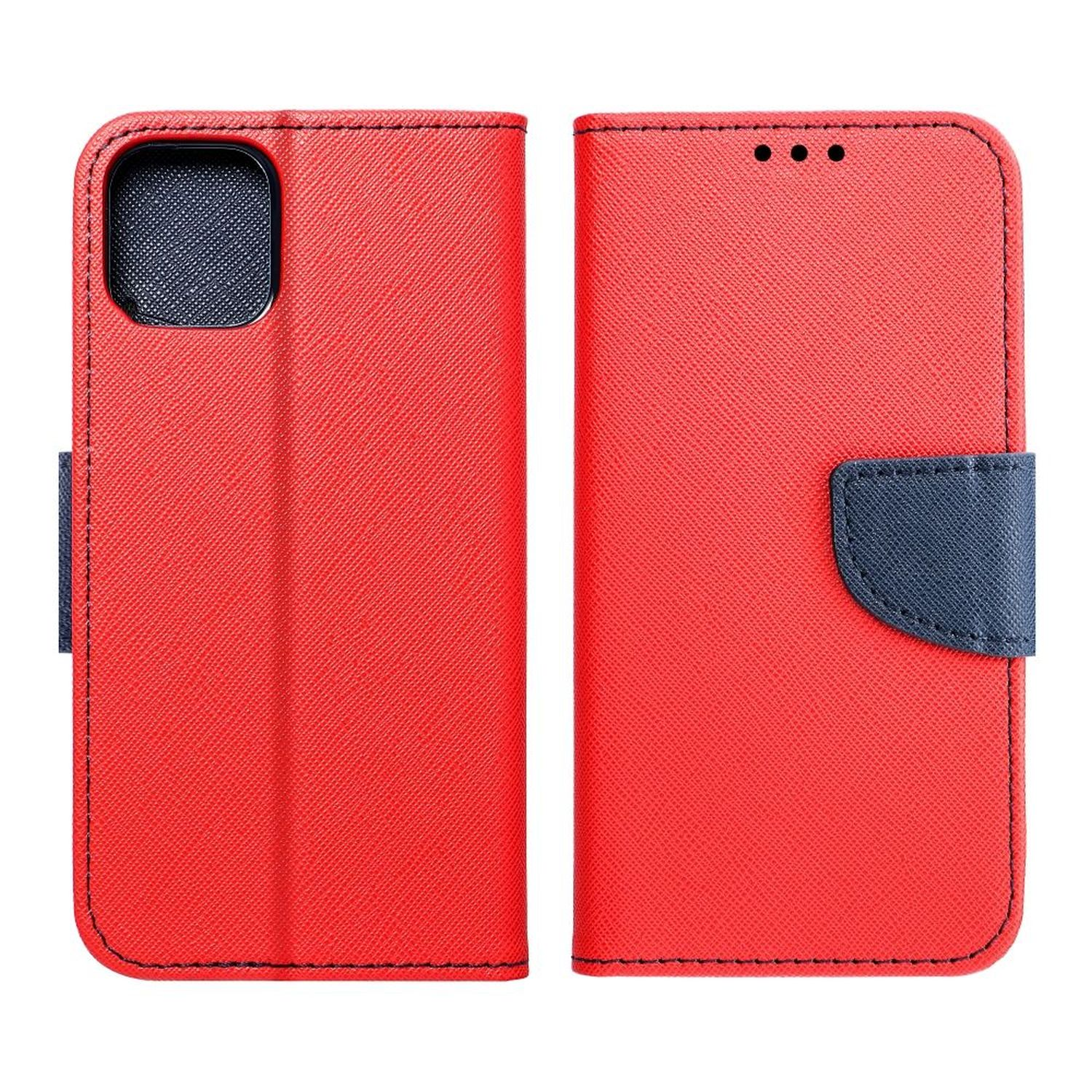 COFI Buch Tasche, Bookcover, Rot-Blau M23 Samsung, Galaxy 5G