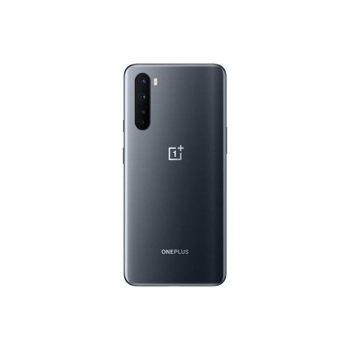 Szary telefon OnePlus, z tyłem z aparatami, logo i eleganckim designem.