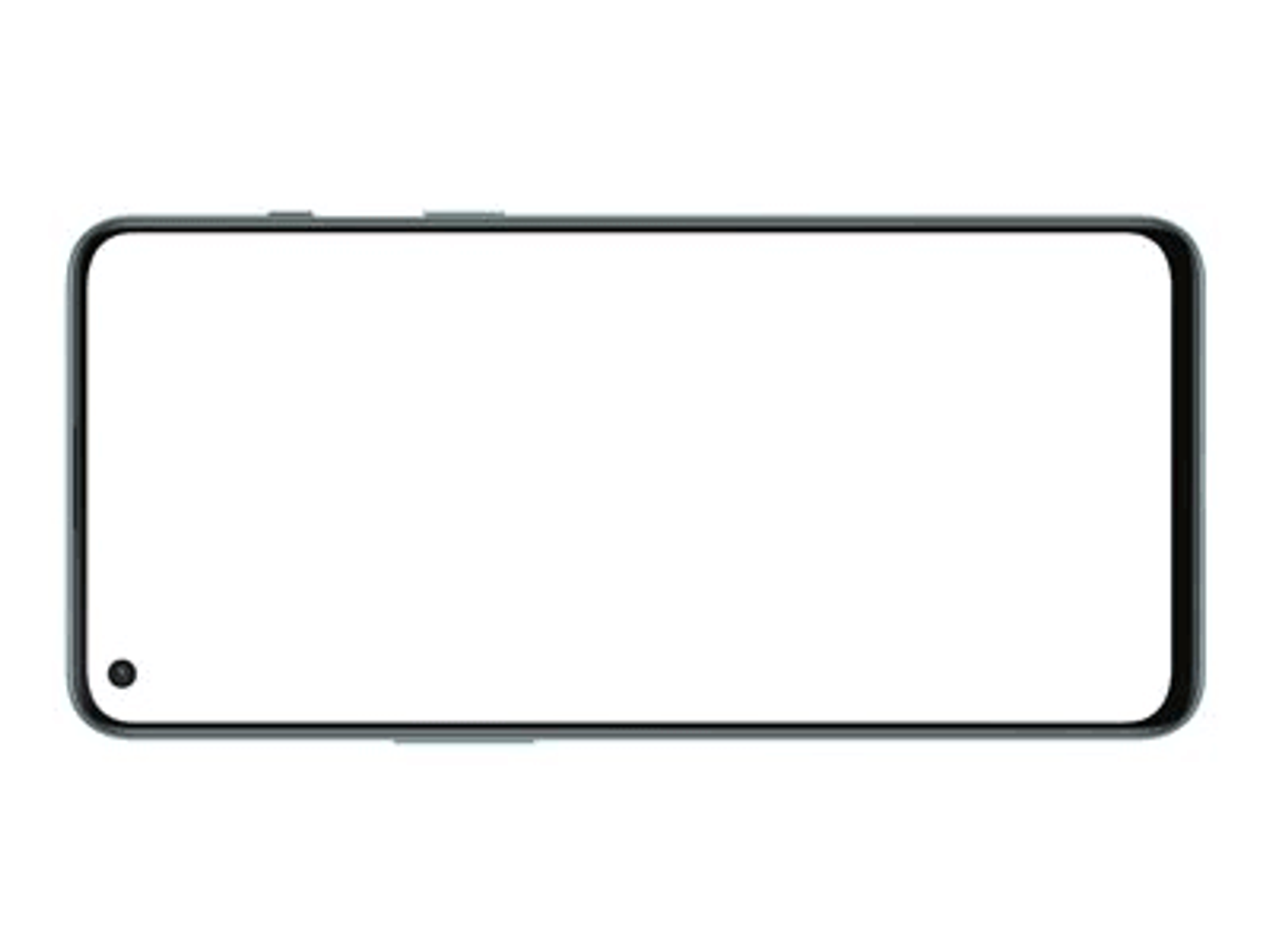 Prostokątny smartfon z pustym ekranem.