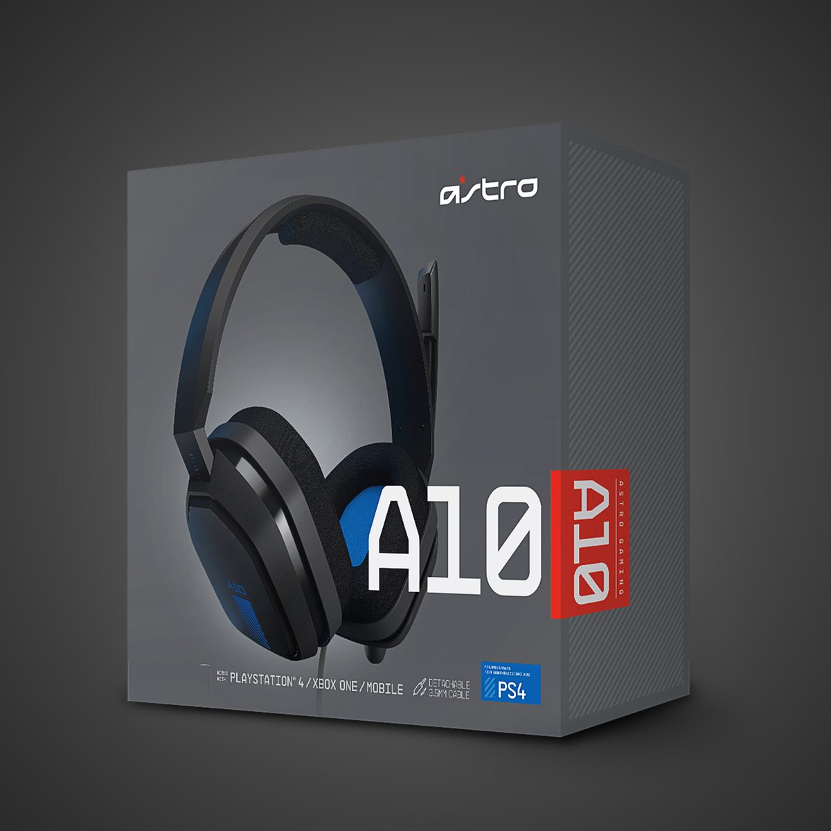 ASTRO GAMING 939-001531 A10 HEADSET PS4 Gaming Headset GREY/BLUE, Grau/Blau Over-ear