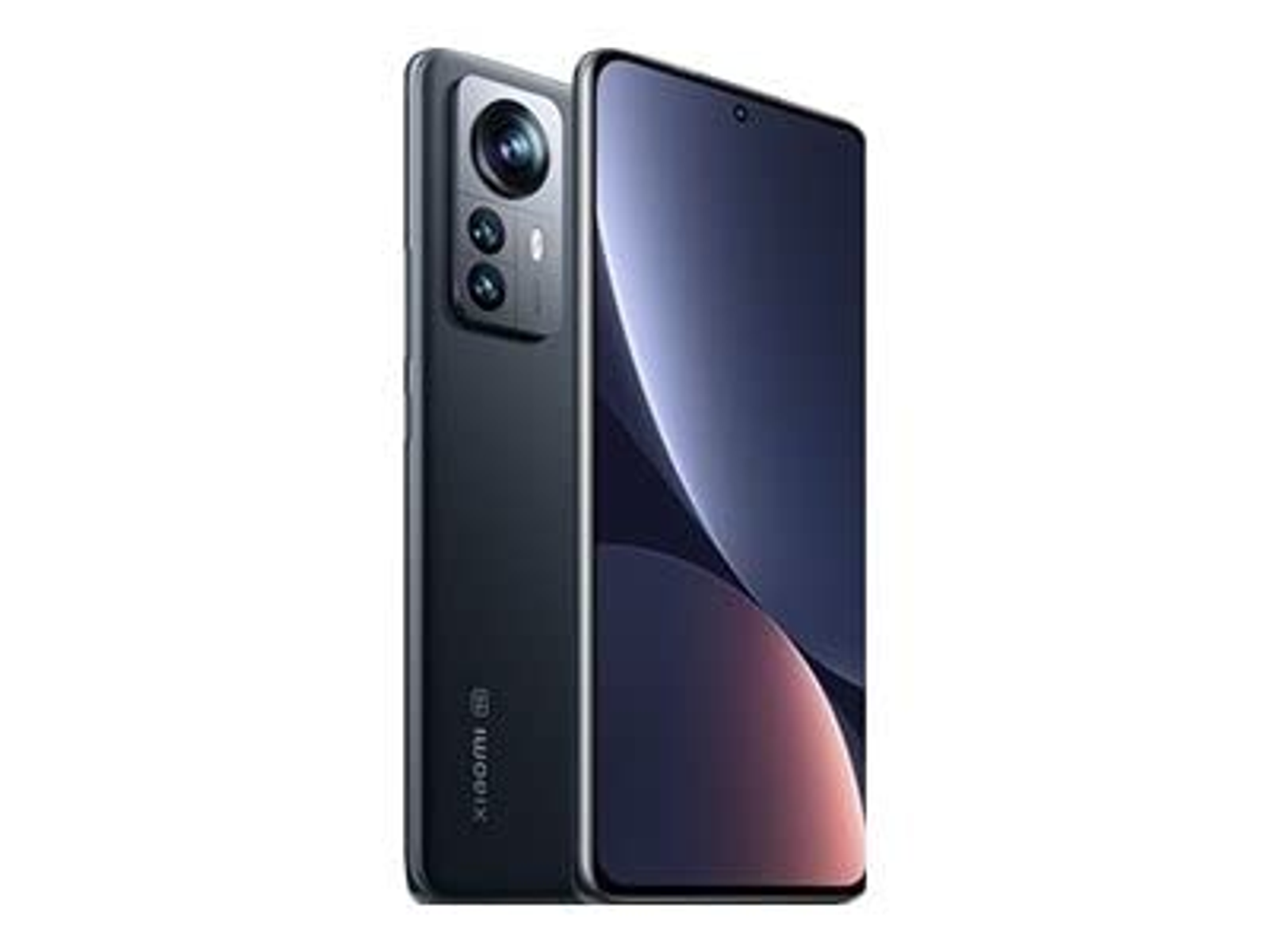 Ein schlankes, dunkelgraues Smartphone mit Kameramodul und einem Display mit Farbverlauf.