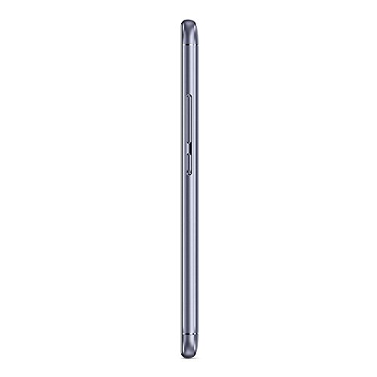 Vista laterale di uno smartphone, che mostra il bordo con i pulsanti del volume e di accensione. Il telefono è grigio.