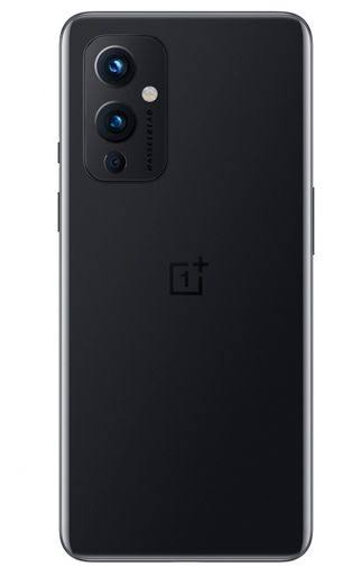 Zwart smartphone achteraanzicht met cameramodule en logo.