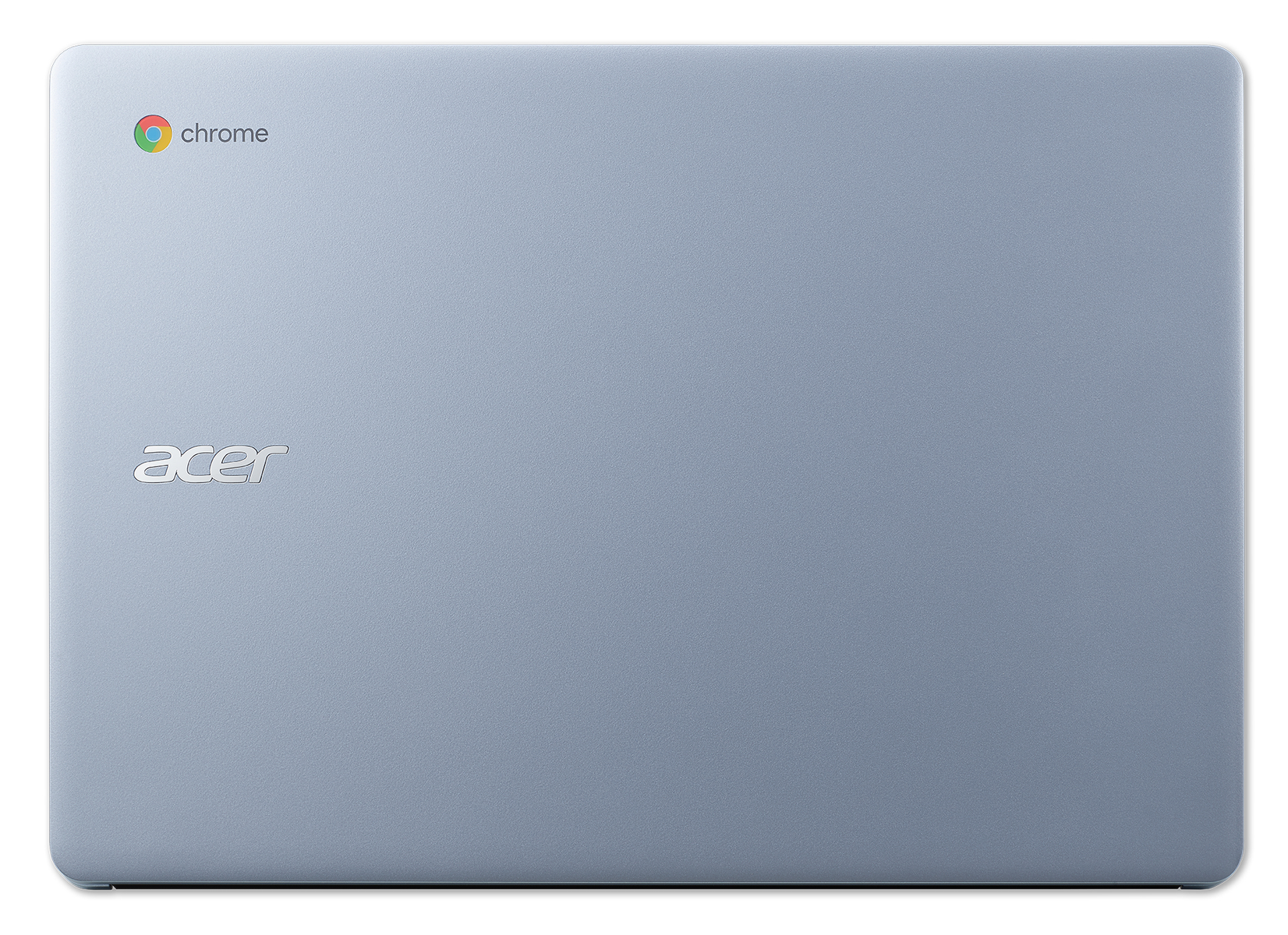 Ein grauer Laptop mit dem Chrome-Logo auf der Oberseite.