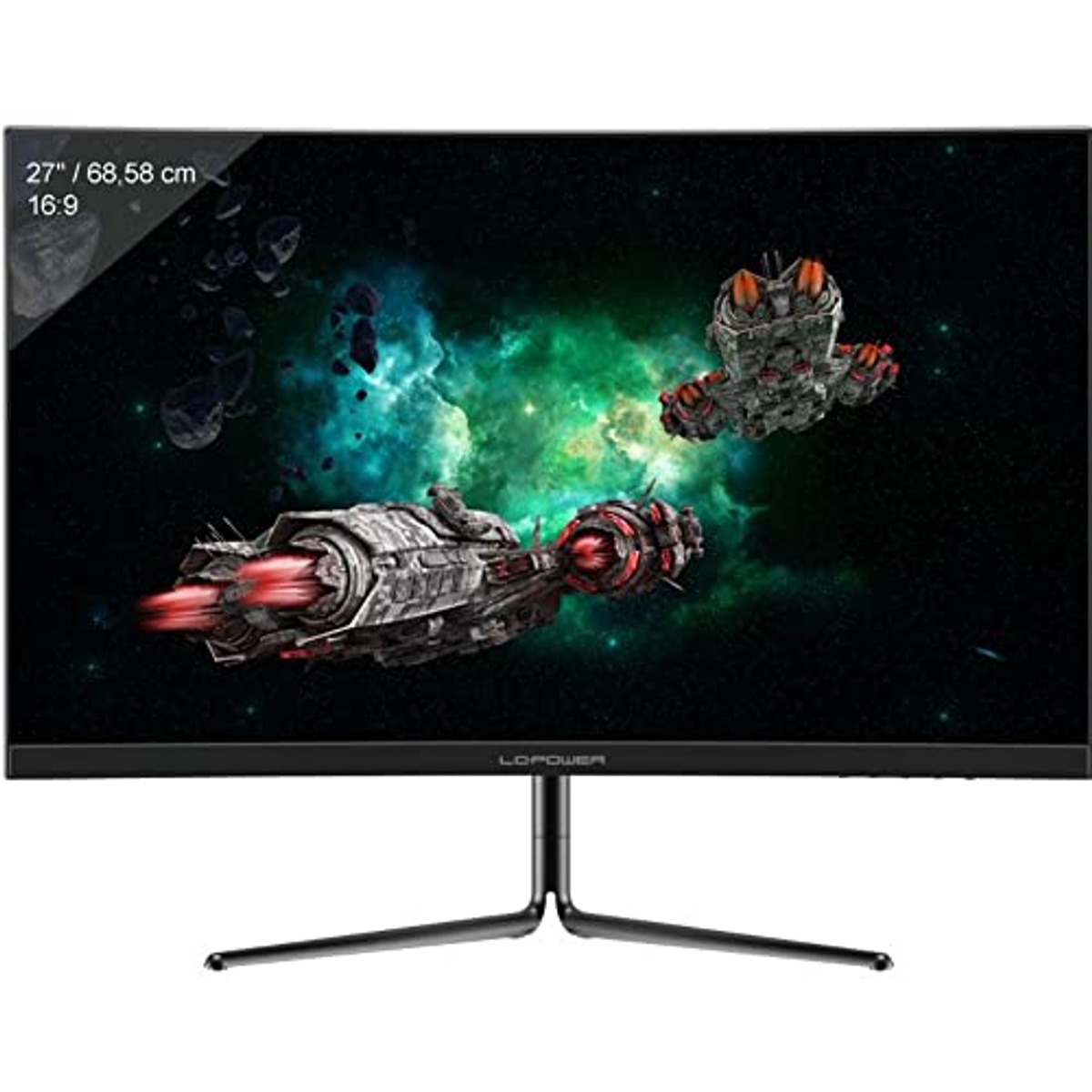 LC POWER Hz Gaming-Monitor Monitor, (1 165 , Reaktionszeit ms Hz Zoll LC-M27-FHD-165-C-V2 165 nativ) , Full-HD 27