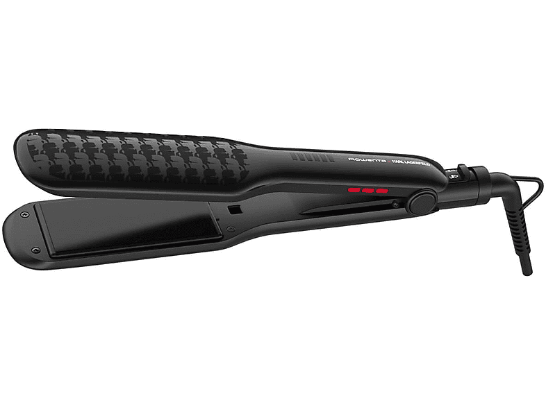 Plancha de pelo - ROWENTA SF411L, Cerámica, 220 V, 130 °C, Negro