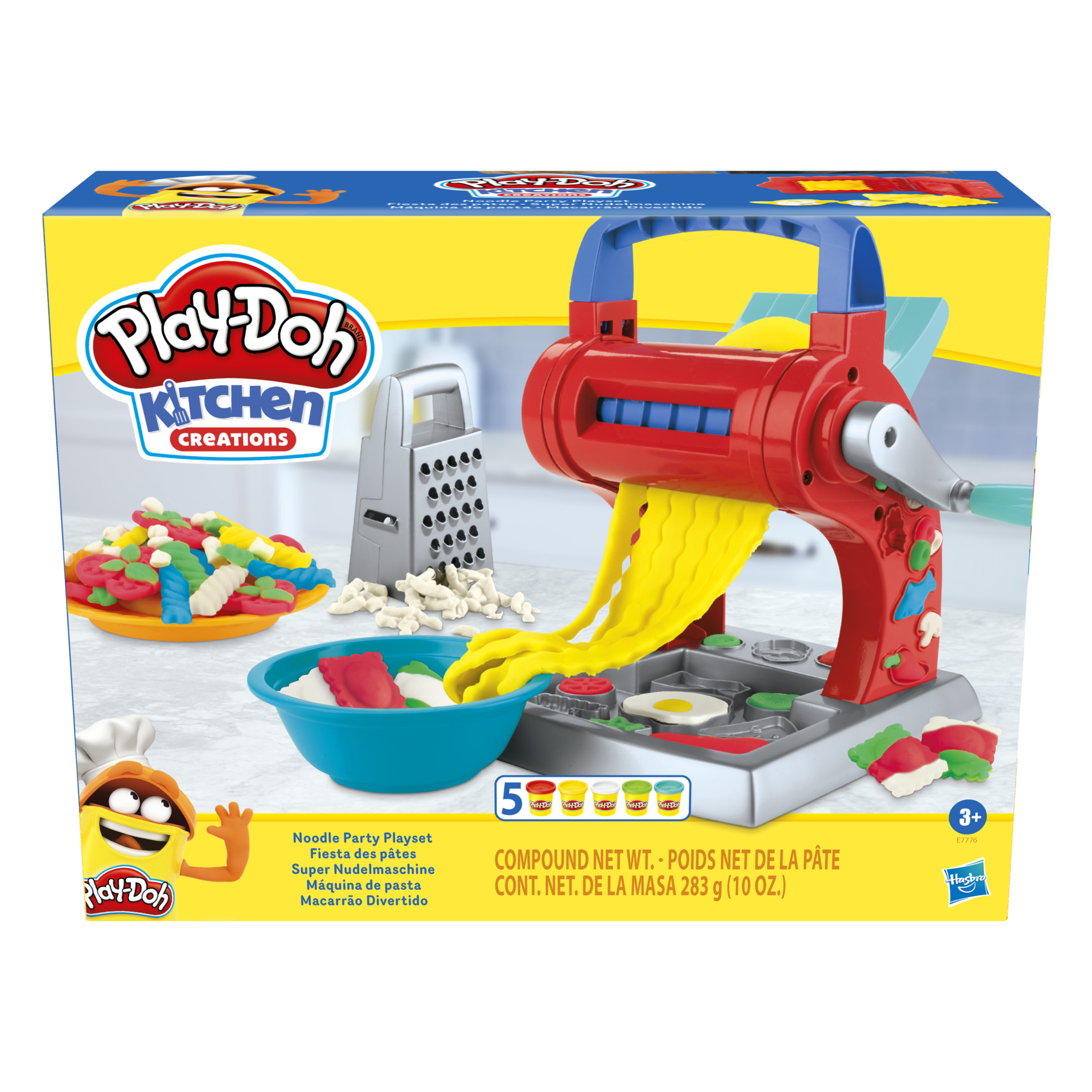 Blocs De Playdoh pasta edad 3 años 81 x 2794 2159 cm juego plastilina 5 botes colores incluidos kitchen creations juguete creativo noodles set fideos para niños e7776