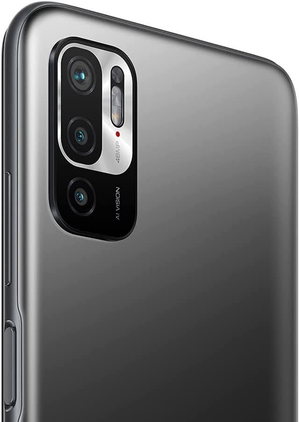 Szary tył smartfona z aparatami i napisem '48MP AI VISION'.