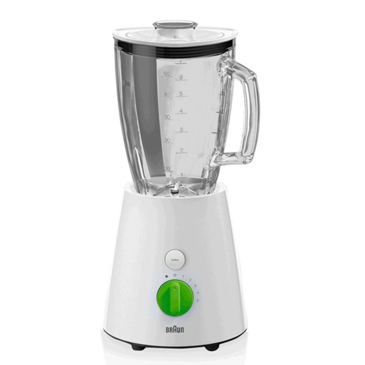 Batidora de Vaso - JB 3060 WHS BRAUN, 800 W, 1 velocidades, Blanco