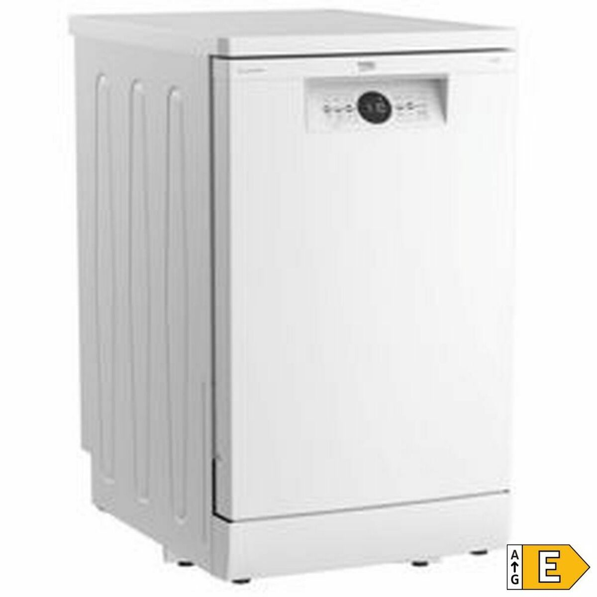 Lavastoviglie Beko bianca con etichetta energetica E.