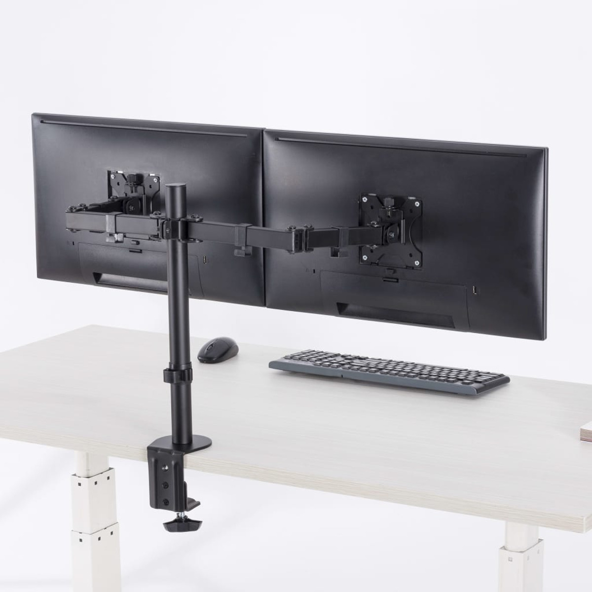 Tischhalterungen, Displays VESA NEOMOUNTS whitesmoke 10-32 8KG, Monitor Tischhalterung (für 2 Zoll, max. 75x75, Dual 100x100mm) FPMA-D550D