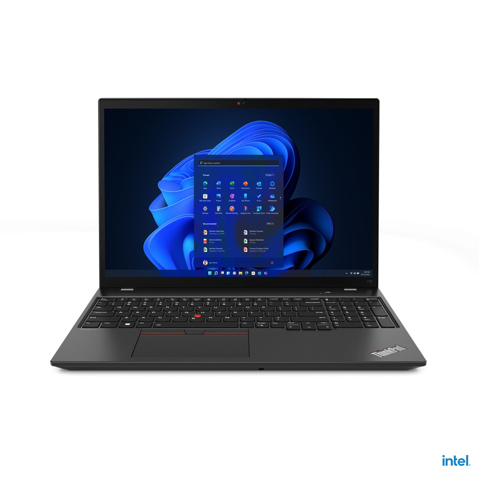 Laptop offen auf weißem Tisch. Der Bildschirm zeigt eine Windows 11 Oberfläche.