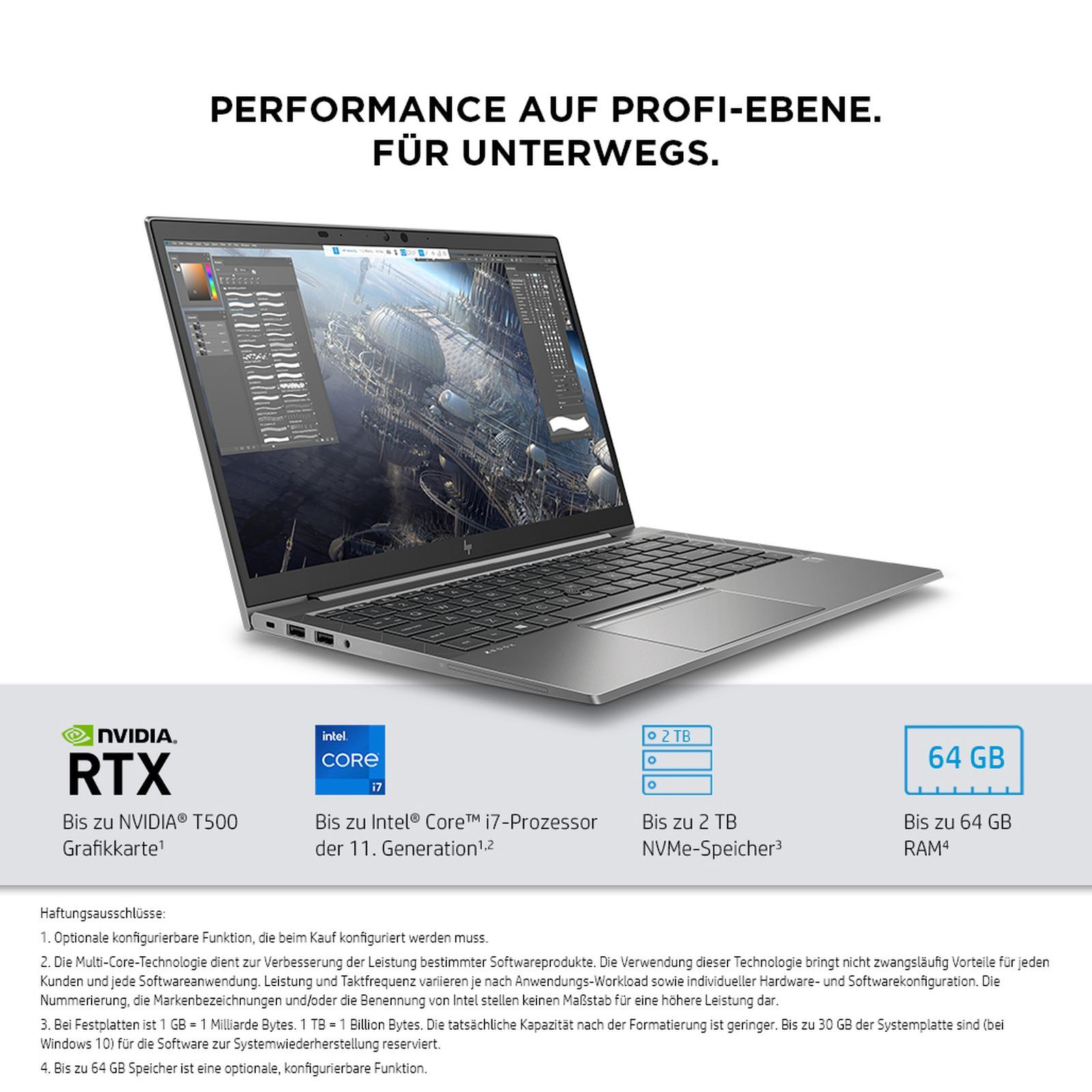 16 GB CI7-1165G7, G8 mit Quadro Zoll FIREFLY T500, Intel® Notebook HP RAM, Display, Prozessor, i7 Core™ Grau SSD, 14 1000 GB ZBOOK 14 NVIDIA