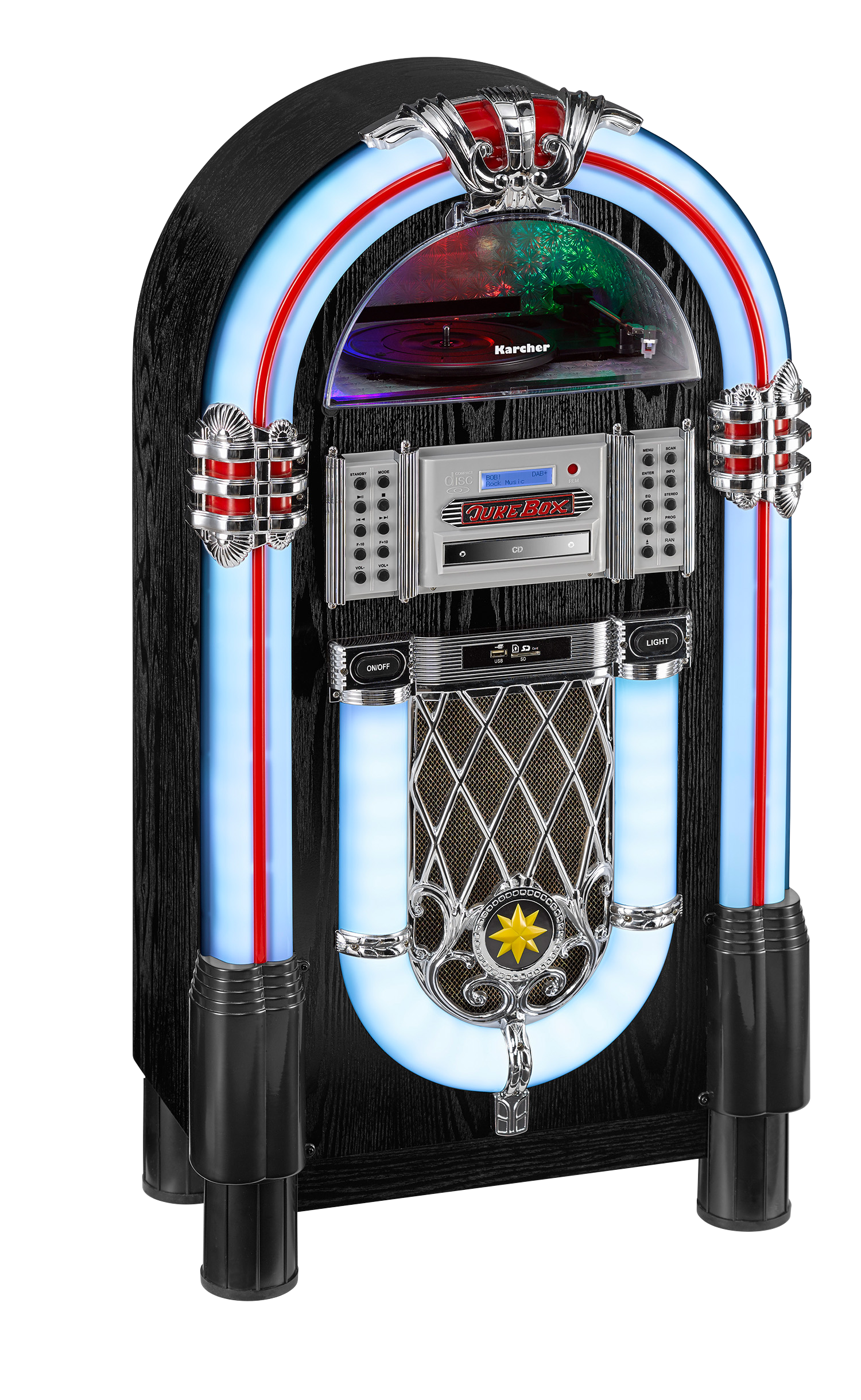 KARCHER JB 6608D Jukebox, UKW DAB+, DAB+, Schwarz Bluetooth, (FM)