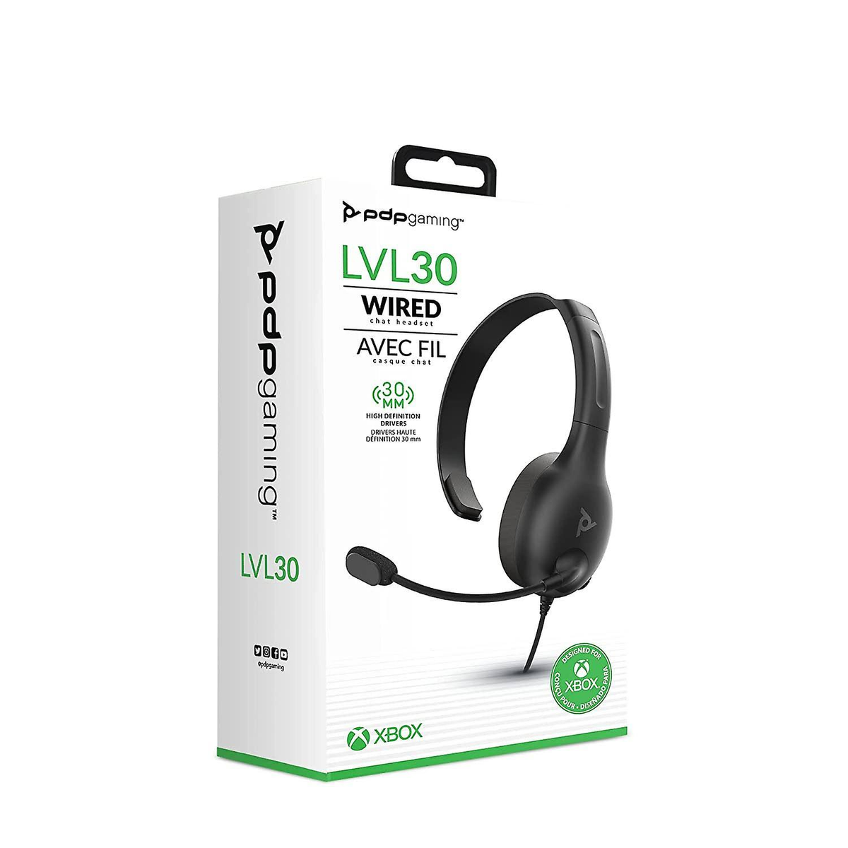 Over-ear Schwarz Bluetooth 048-136-EU Headset PDP CHAT BLK, 30 LVL
