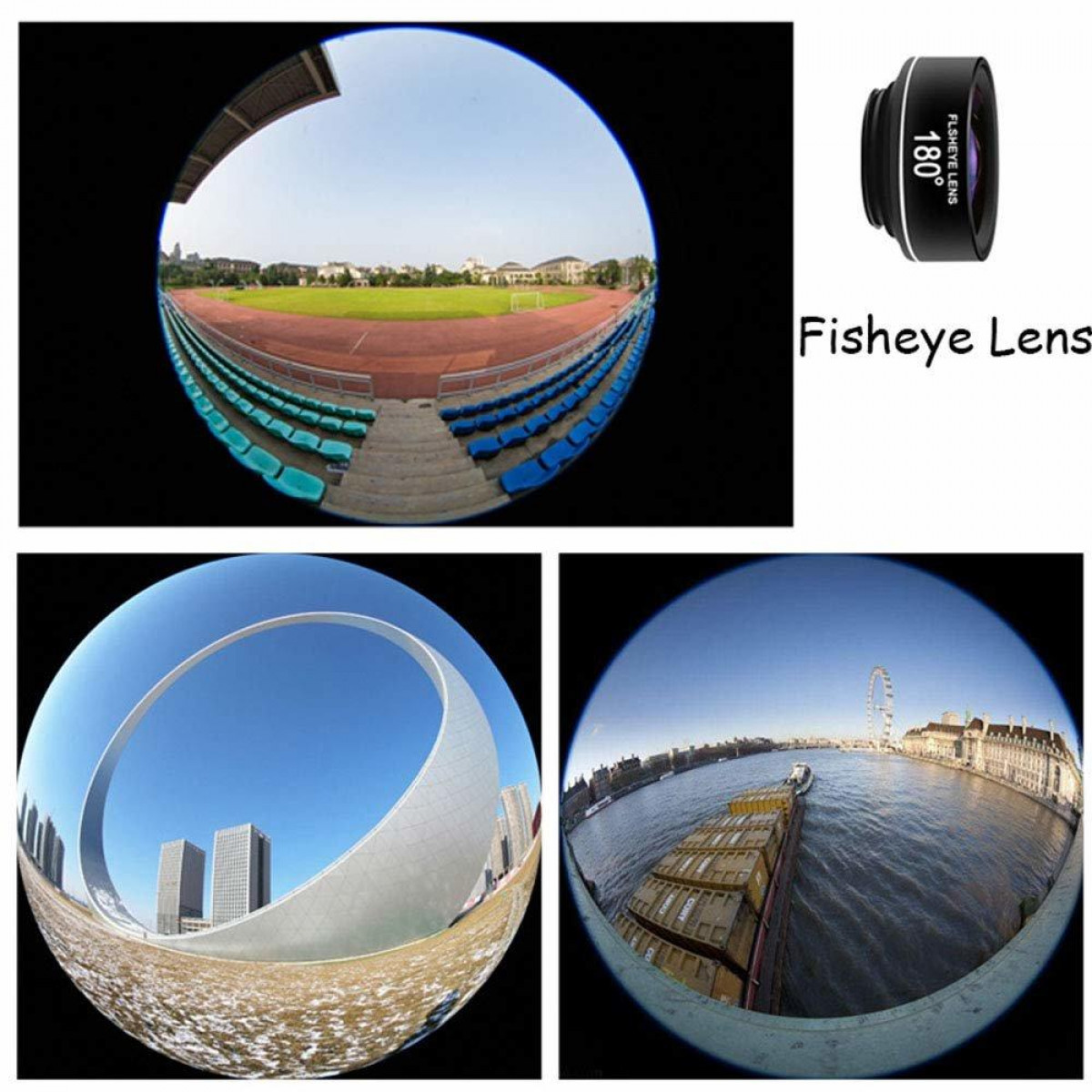 INF Handyobjektiv Fisheye für + Tele T2-Mount + f/2.4 + Makroobjektiv Weitwinkel (Smartphone-Objektiv 4-i-1