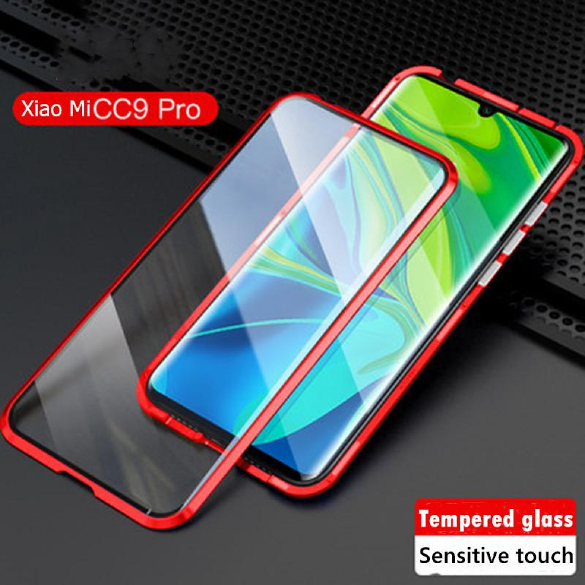 Handyhülle XiaoMi, XiaoMi - PRO Rot, Hartglas Magnetische CC9 INF beidseitig Cover, Full Rot CC9 PRO,