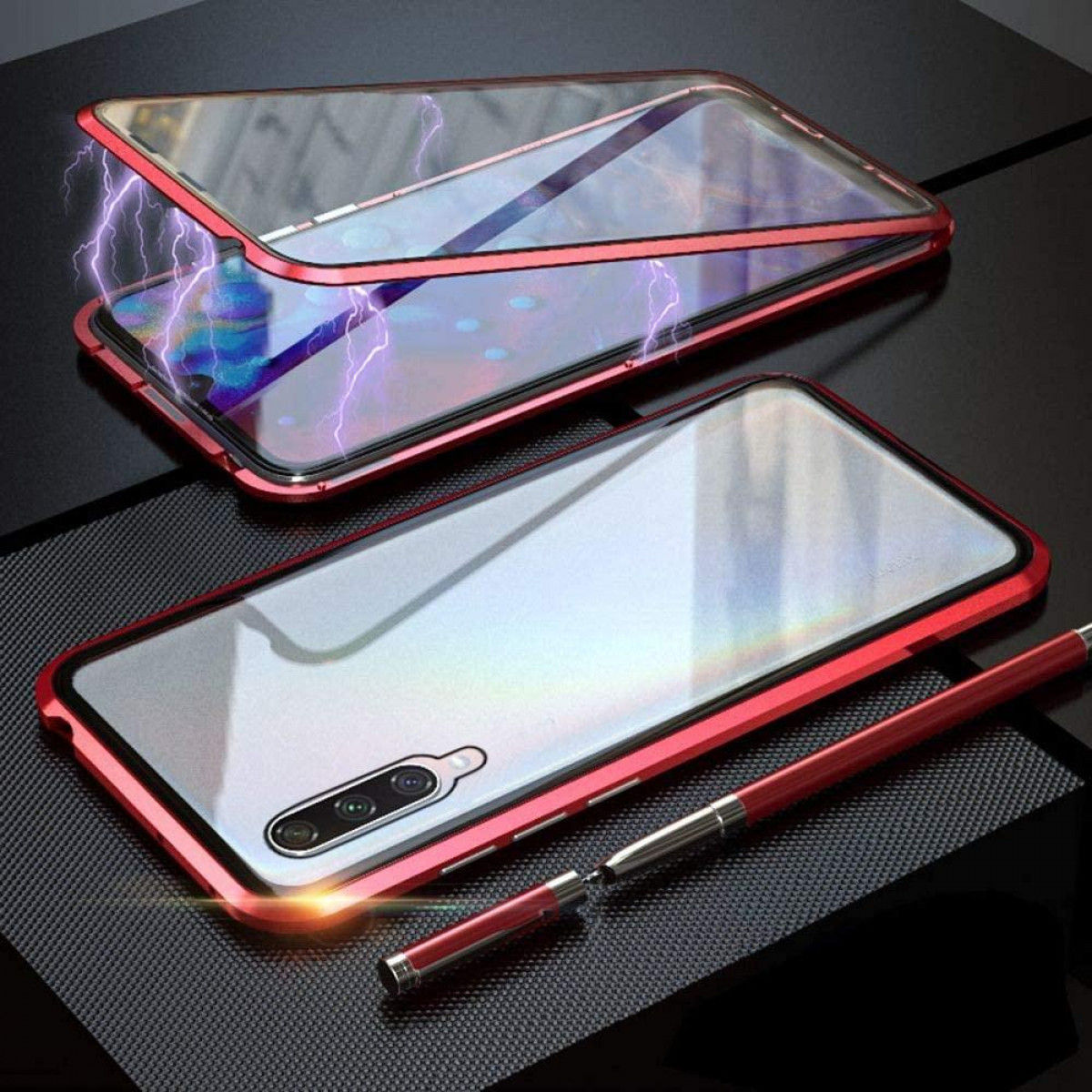 mit Handyhülle Mi CC9 Magnetische INF Mi - Rot Xiaomi, Displayschutz Cover, für Xiaomi Full CC9, Rot,