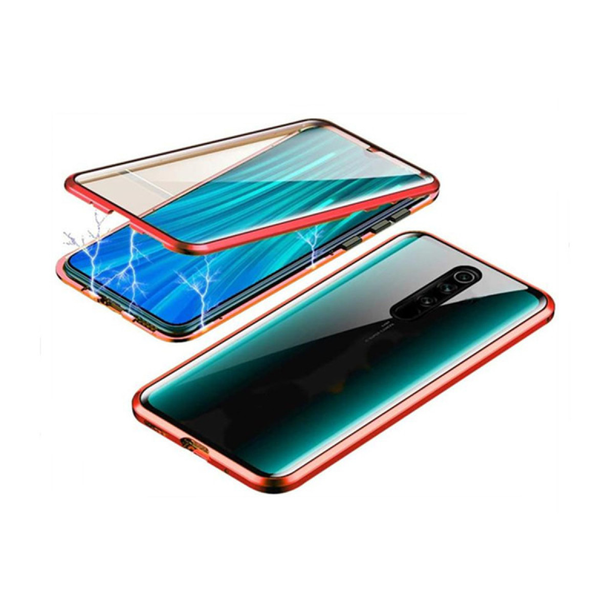 INF Xiaomi Redmi K20 / Rot K20 K20P Redmi Xiaomi, magnetisch Transparent K20 Cover, Handyhülle Glas/Rot, / und Full Pro