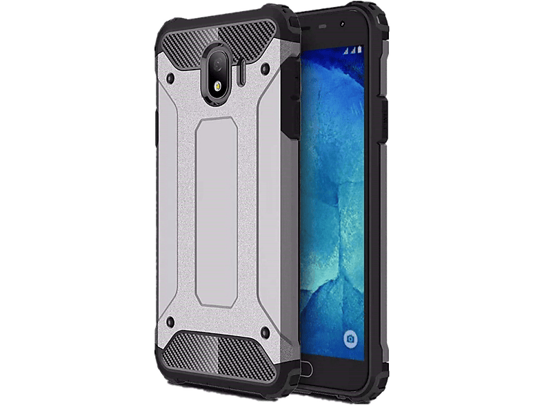 INF Samsung Galaxy J4 Handyhülle Armor Case extrem stoßfest, Backcover, Samsung, Galaxy J4, Silber