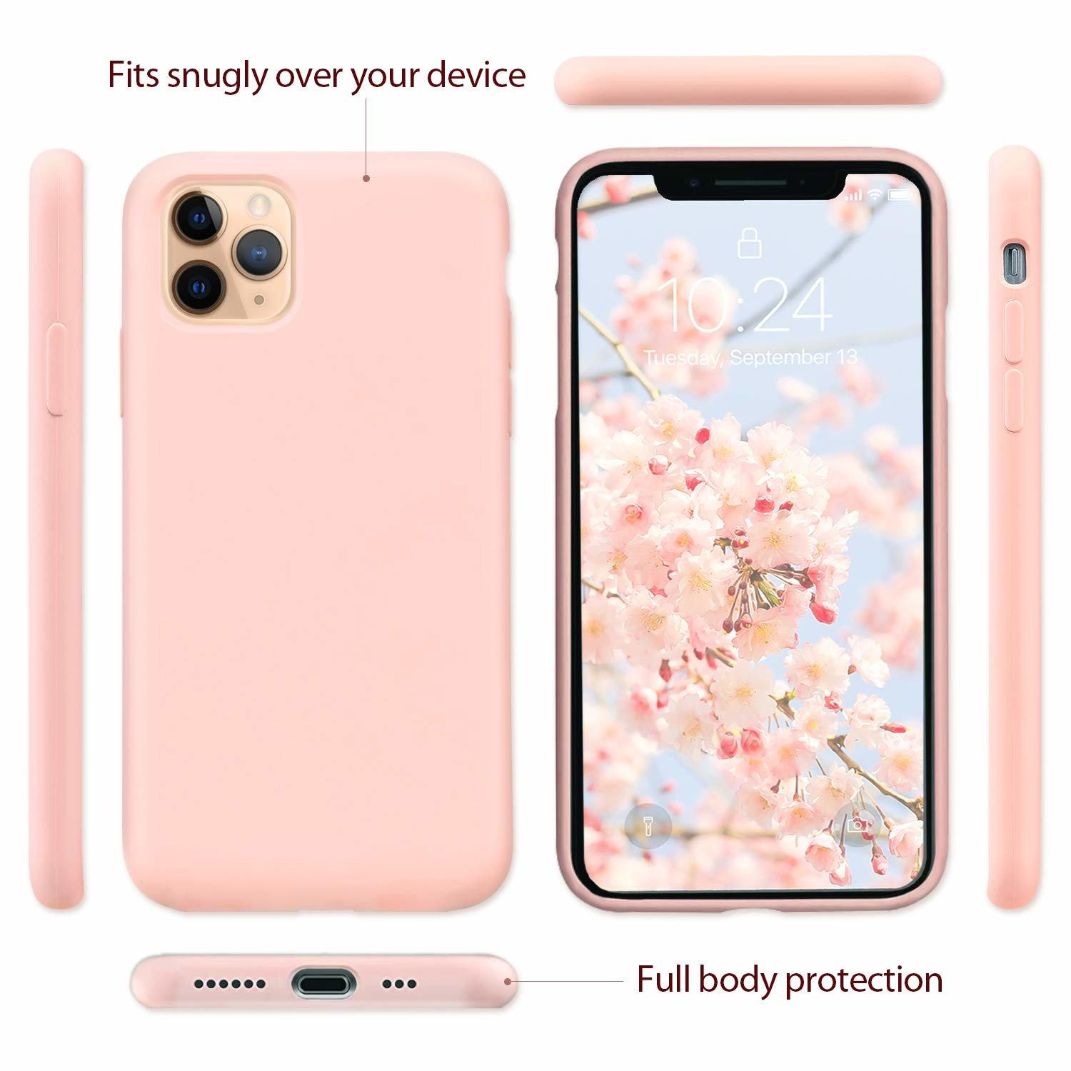 Pink beigerosa) hellrosa, iPhone iPhone Nude Silicone Max Pro Pro 11 11 Handyhülle Liquid Backcover, (6.5 INF apple, (hell Zoll), Max