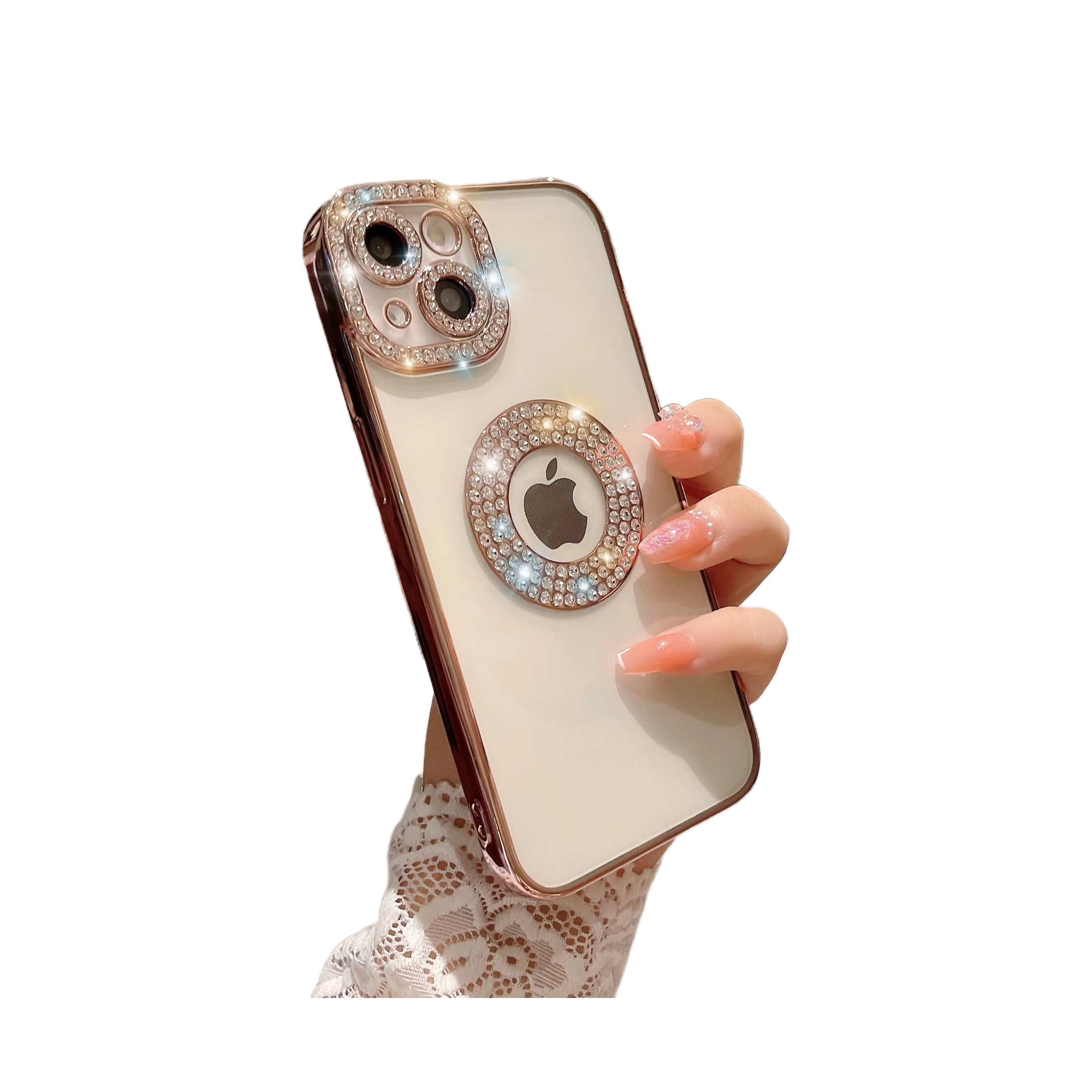 Pro iPhone Max, Handyhülle Apple, Roségold INF Elegante & Bling, Backcover, 14 Sparkle
