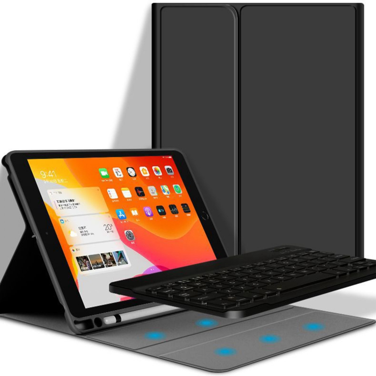 INF Tastaturhülle PU, 2020 Stifthalter für mit für PC, Backcover 4 schwarz Tablethülle Air Apple iPad Zoll 10,9