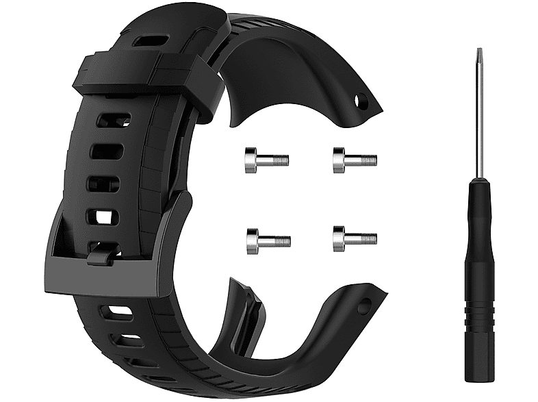 INF Silikon Uhrenarmbänder Kompatibel mit Suunto 5 Ersatzbänder für Uhr /S, Ersatzarmband, Suunto, 5, schwarz