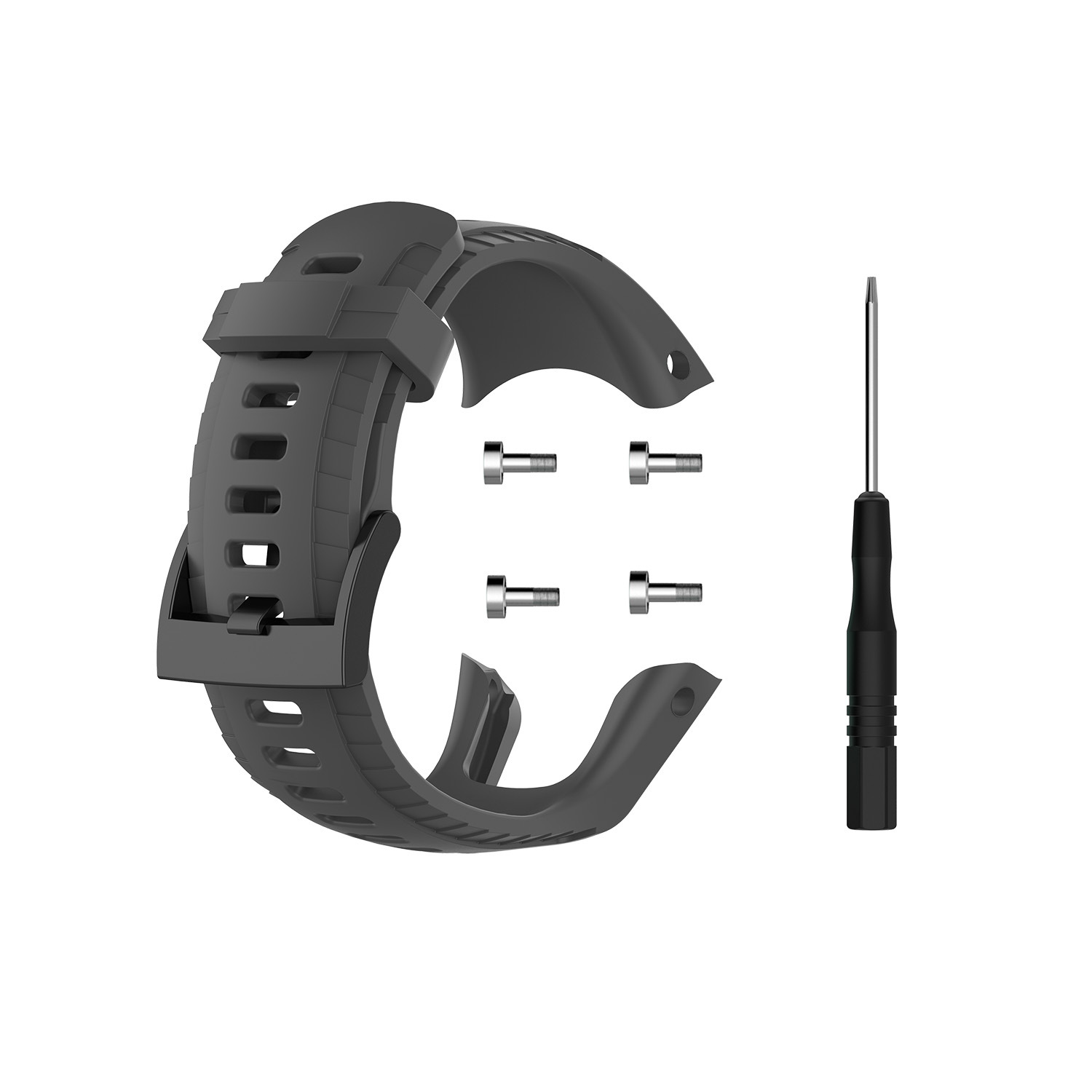 Uhrenarmbänder Silikon Suunto für INF Ersatzarmband, Suunto, Grau 5 /S, Kompatibel mit Ersatzbänder Uhr 5,