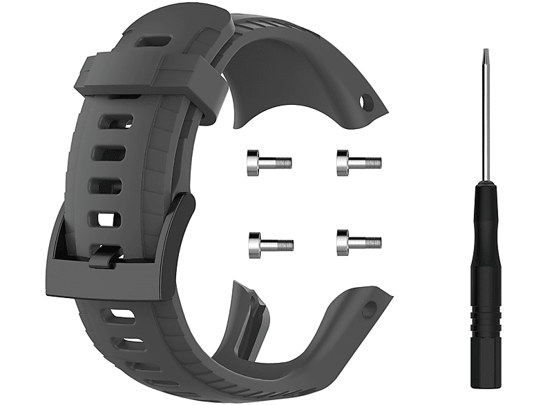 5 5, mit Kompatibel Grau Silikon Ersatzarmband, Uhr /S, Uhrenarmbänder INF Suunto, Ersatzbänder für Suunto