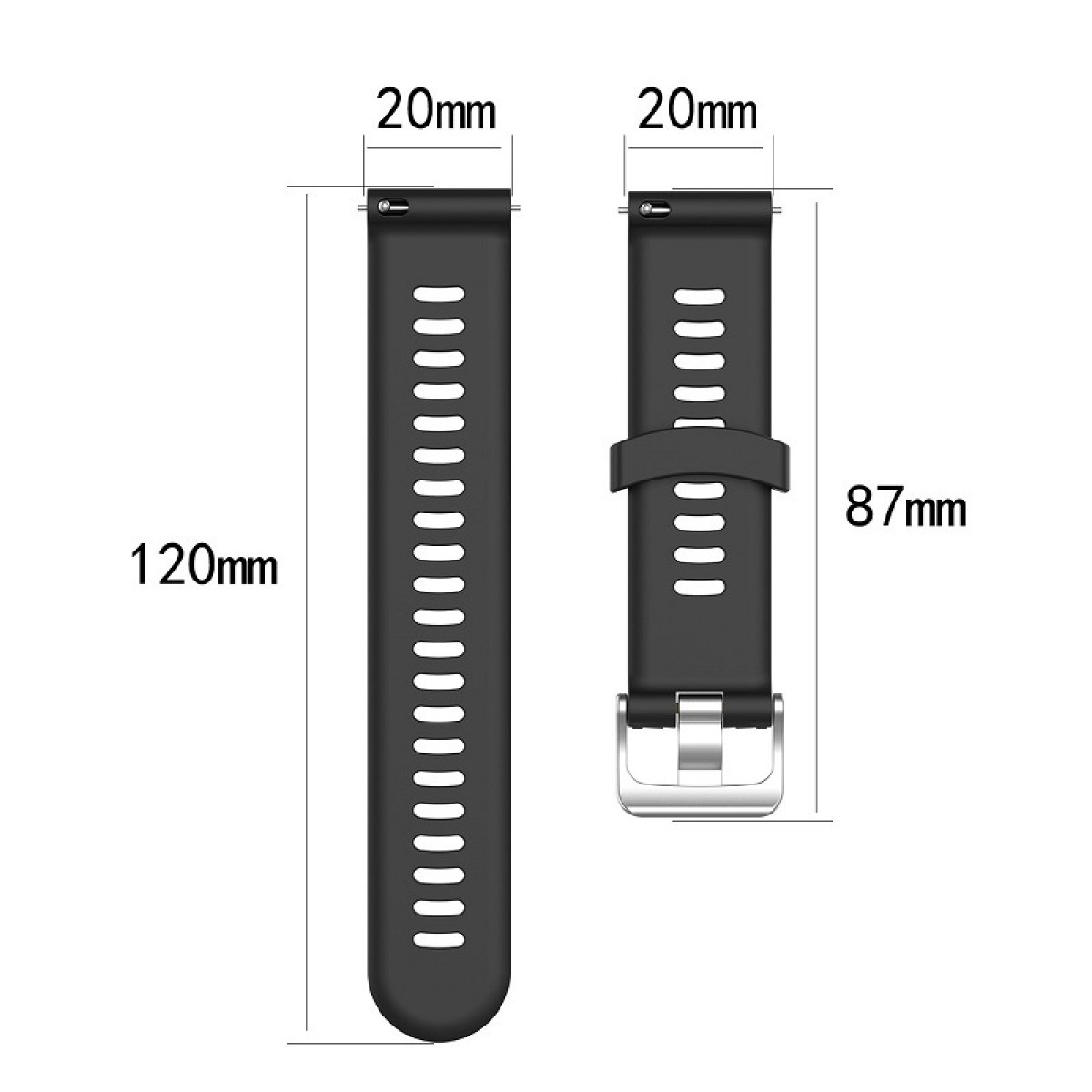INF Armband für Garmin Silikon Garmin, Forerunner 20mm bre, watches schwarz 245, mit Ersatzarmband, Forerunner 245 Schwarz