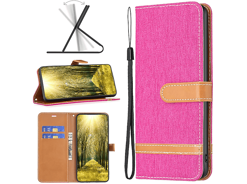 KÖNIG DESIGN Bookcover, Case, Rosenrot Lite, 12 Xiaomi, Book