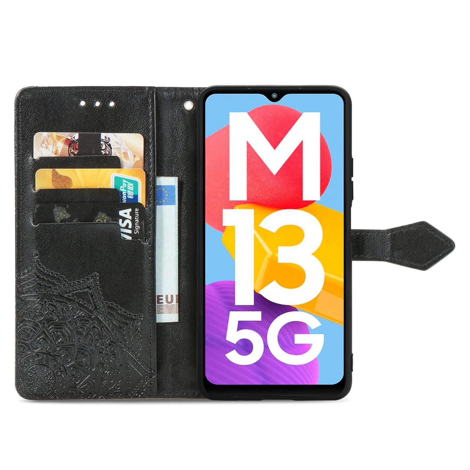 5G, Bookcover, Case, DESIGN Samsung, Schwarz Book M13 Galaxy KÖNIG